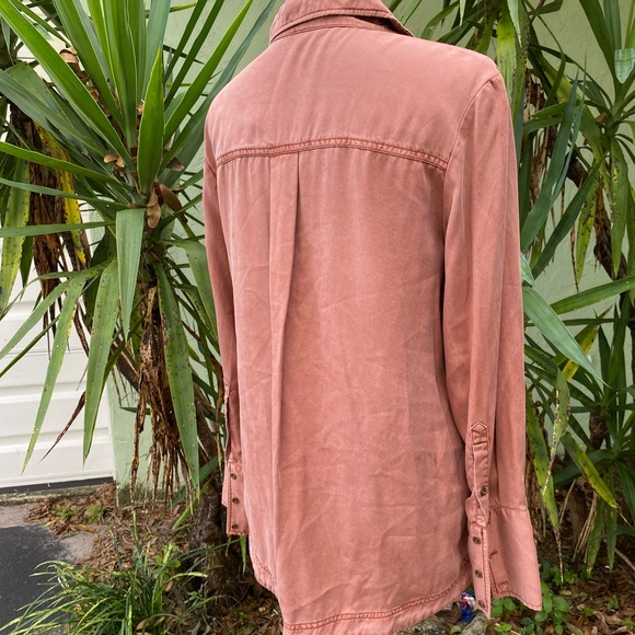 Free People Lace Up Rust Shirt - Picture 5 of 11